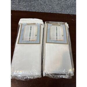 2~NEW Ellery Homestyles Victoria Sheer 2 Panels White 59" x 63" Rod Pocket